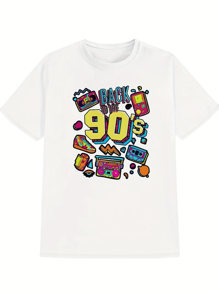 Game Boy Print TShirt Summer Versatile Sporty Trendy Crew Neck Short Sleeve Tee Mens TShirt Black Casual Crew Neck Cotton Tee