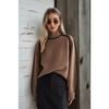 Autumn Winter Women Turtleneck Sweaters Casual Striped Long Sleeved Knitted Pullovers Regular Jumpers Streetwear Pullovers