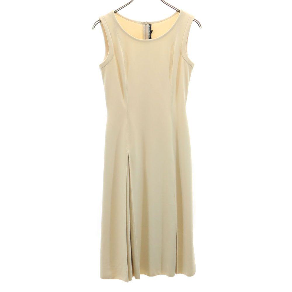 FOXEY NEW YORK made in Japan No sleeve Long dress 38 beige Women Used