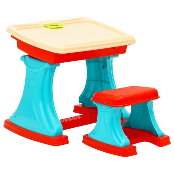 Bureau et Chevalet d'Apprentissage - vidaXL - 80343 - Réglable - Multicolore - Avec Chaise