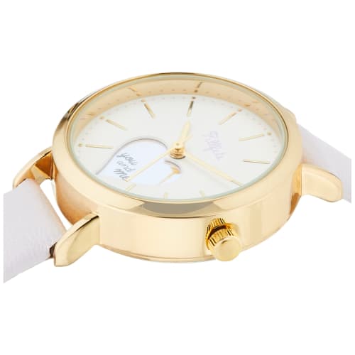 Fieldwork Women's Analog Shake Watch with Gold Leather Strap, Purple (KDS012-4)
