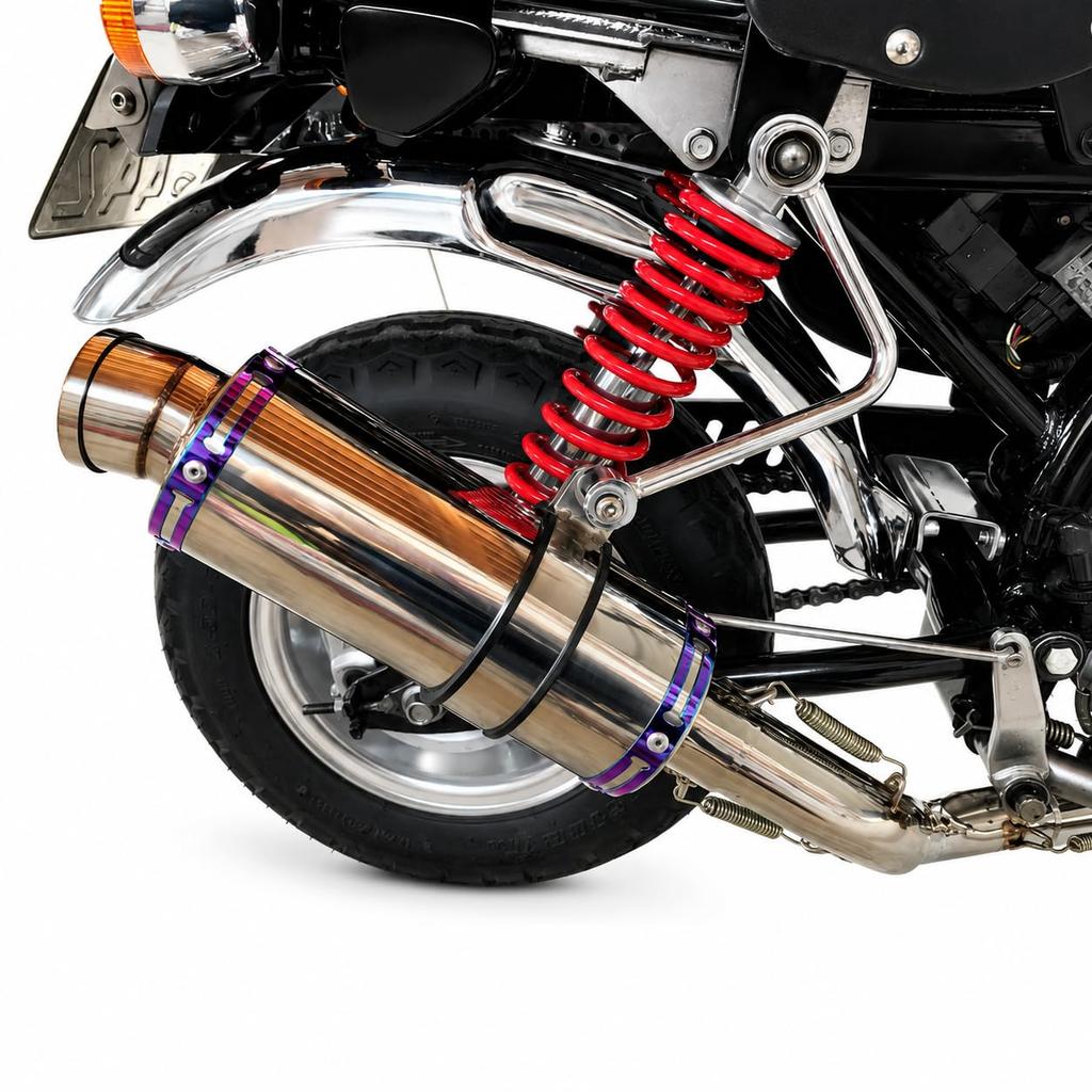 Stainless Steel Exhaust Pipe for Honda Heavy Bass Exhaust Stainless Steel Universal Aftermarket Part for Monkey, Gorilla, Dax, Chaly, Cub, Etc. Sound.