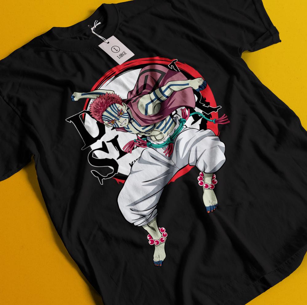 

Рубашка Истребитель демонов Аказа Третья высшая луна Футболка Зеницу Футболка Мудзан Танджиро Дома L