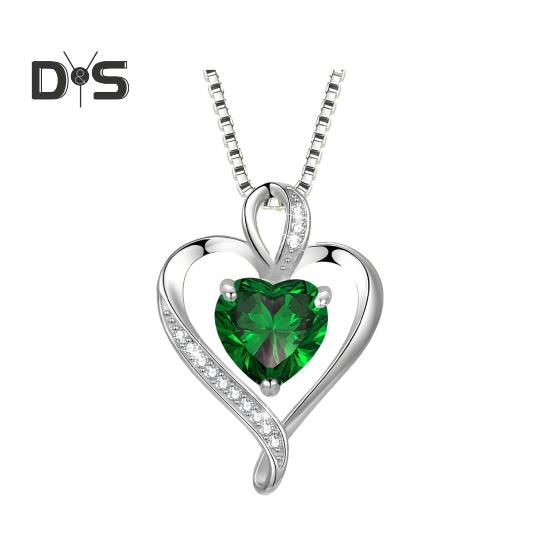 Heart Necklace Cubic Zirconia Love Heart Pendant Necklace Birthday Valentine's Day Mother's Day Jewelry Gift for Women