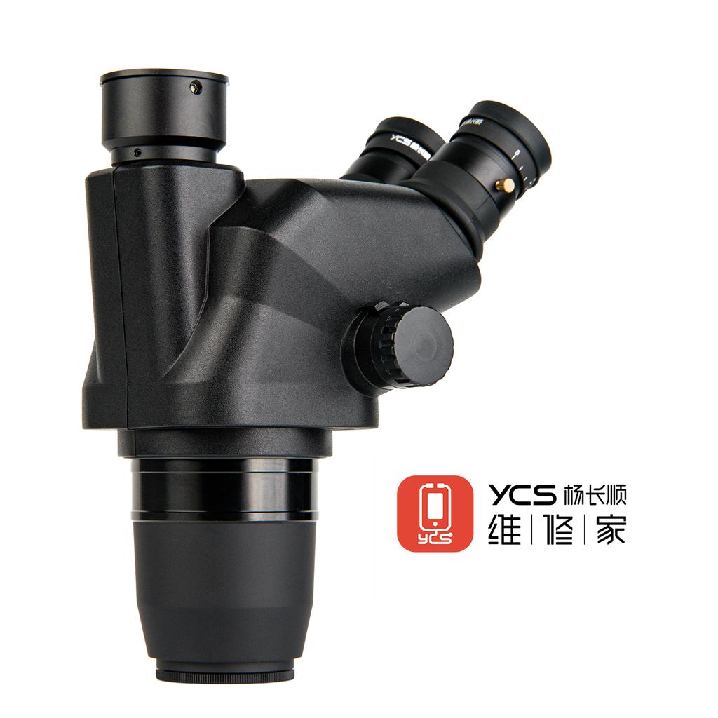 YCS 71Ultra Trinocular Microscope Head 0.67-45X Zoom 0.5X CTV 0.7 for Phone Electronic Repair Microscope 144 LED Light Tools Set
