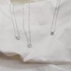 Beixi S925 Sterling Silver Geometric Necklace with Diamond Heart and Square for Women - Simple and Elegant Jewelry.