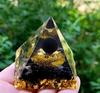 Pyramid Orgonite + Led Lamp Base 5Cm Crystal Stones Amulet 5Cm Hx20