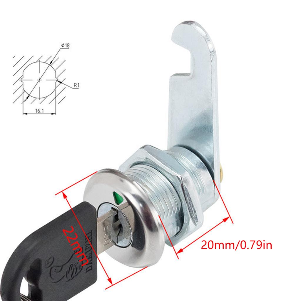 2set Furniture Cams Lock with Key Replacement Drawer Lock Cabinet Cupboard Desk Hasp Latches for Letterbox Drawer
