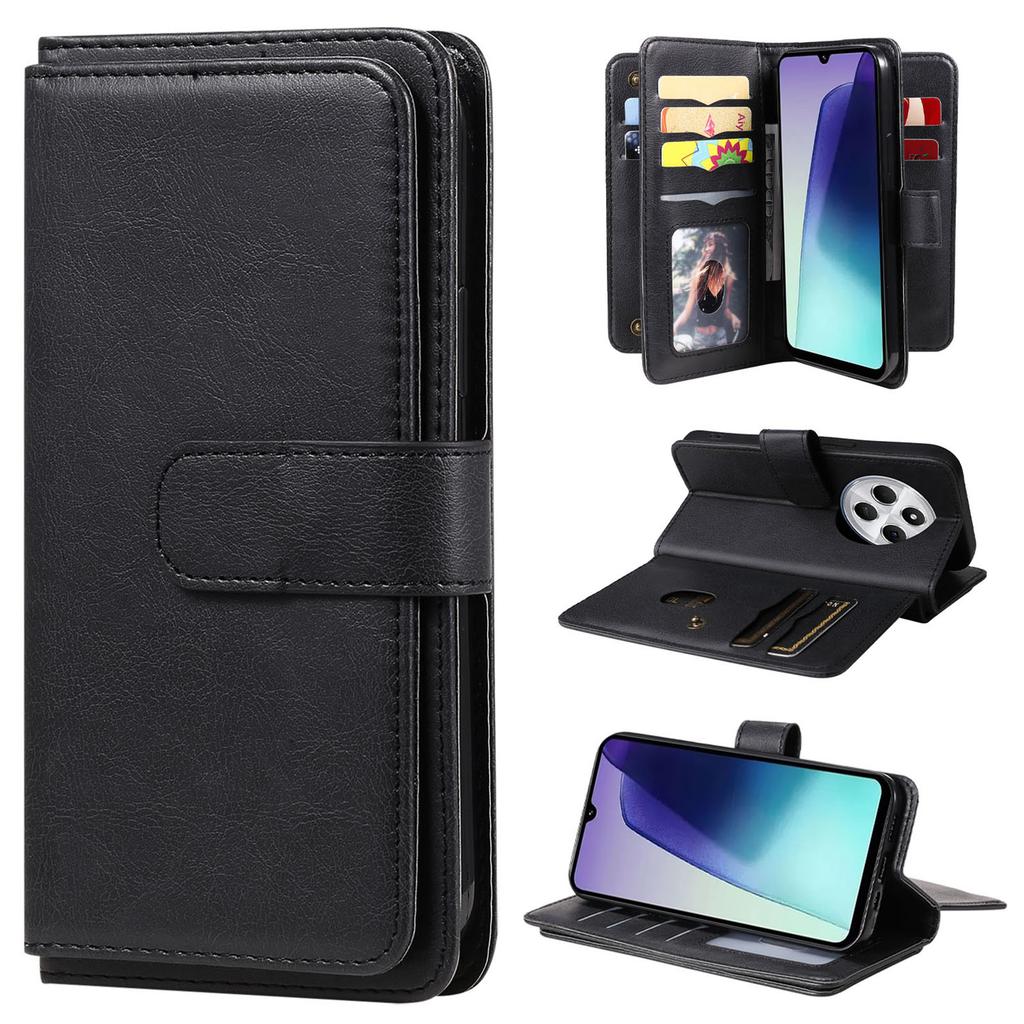 For Xiaomi Poco C75 4G/Redmi 14R 5G/14C 4G Leather Case with 10 Card Holder Phone Cover Stand