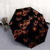 1pc Heart Print Automatic Folding Umbrella - Portable Collapsible Design, 8-Rib Iron Frame, Durable Fabric Yy251125030