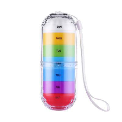 Portapillole da 7 giorni, portapillole, organizer per medicinali, dispenser per compresse, impermeabile e portatile