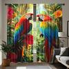 2 Panels Parrot Print Curtains Tropical Jungle Drapes Polyester Living Room Bedroom Home Decor