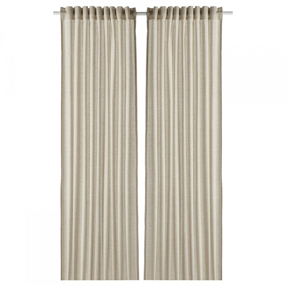 

ИКЕА ХАННАЛИЛЛ Гардины, 1 пара светло-оливковый зеленый 145x250 см