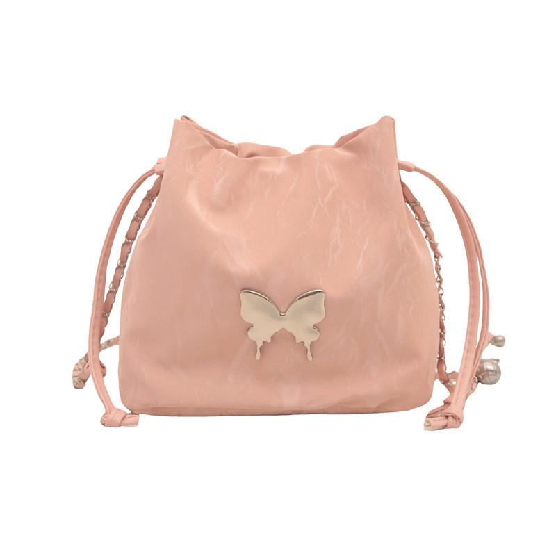 Trendige PU-Beuteltasche für Damen in Schwarz, Pink, Blau, Weiß, Silber mit stilvoller Steppung