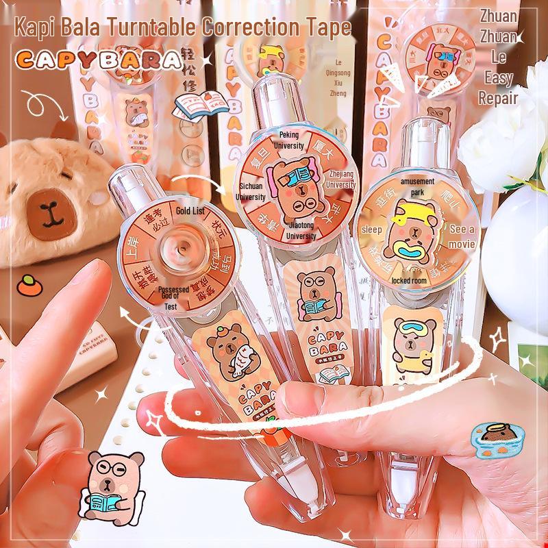 Novelty Capybara Rotating Cartoon Correction Tape for Students