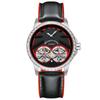 Domed Holographic Glass with Anti Glare AI LANG Fashion Watch Mechanic Automatic Double Tourbillon High-end Leather Wristwatch