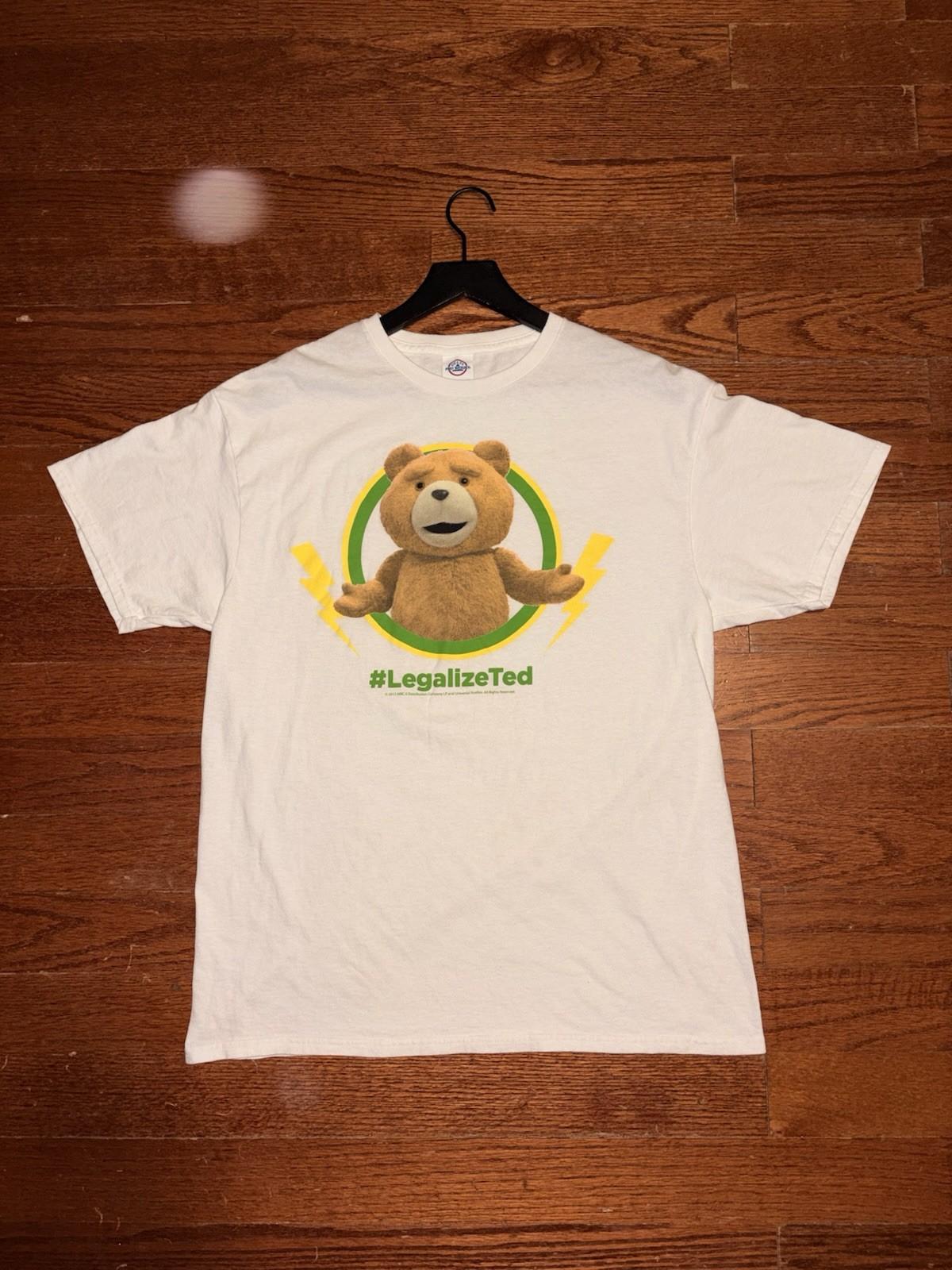 2015 Legalize Ted Movie T Shirt Mens Large White Funny Adult Humor Short Sleeve Unisex T-Shirt S