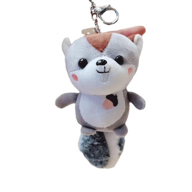 Adorable Plush Squirrel Keychain Cute Stuffed Animal Doll Gift Machine Toy