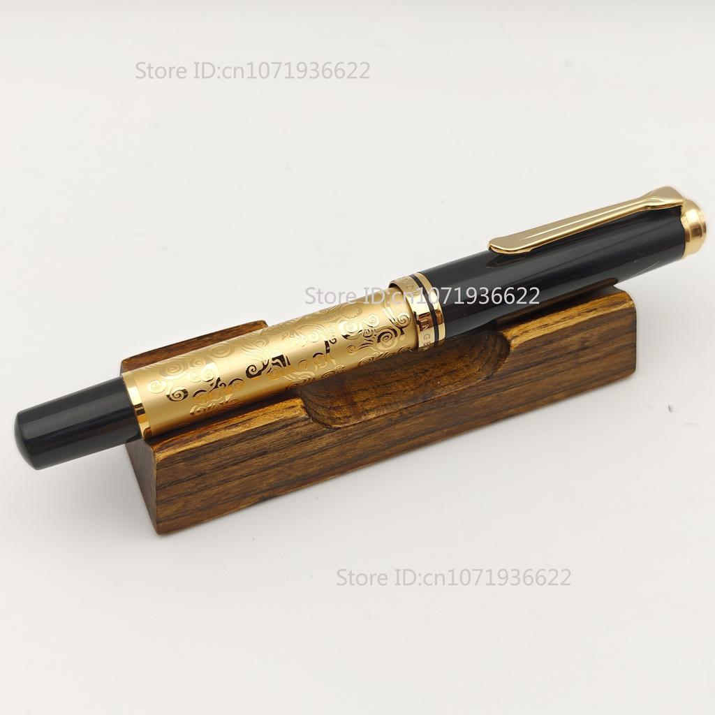 ADMOK M800 Divine Beast Essence Carved Edition No.6 Schmidt BOCK Piston Fountain Pen Plated 24K Dragon White Tiger Writing Pen