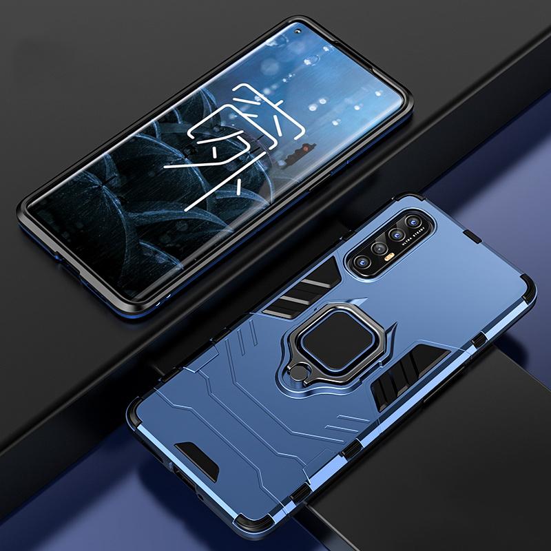 

Shockproof Armor Case For OPPO Find X2 Neo Case Find X3 Finger Ring Magnetism Holder A74 For A94 X2 Pro Reno 4 3 5G A16S 6 Lite OPPO A16 синий