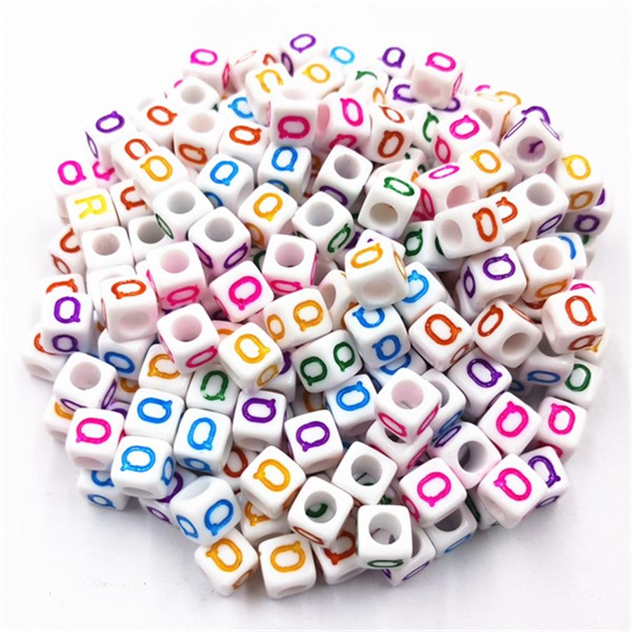 Acrylic Beads 100 Pcs/lot Letter Bead Jewelry Finding For DIY Necklace Bracelet Fashion Wholesale New 6mm High-quality