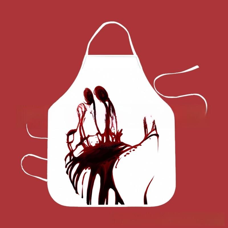 Halloween Waterproof Apron For Adults In Bloodstain Design With Sleeveless Style