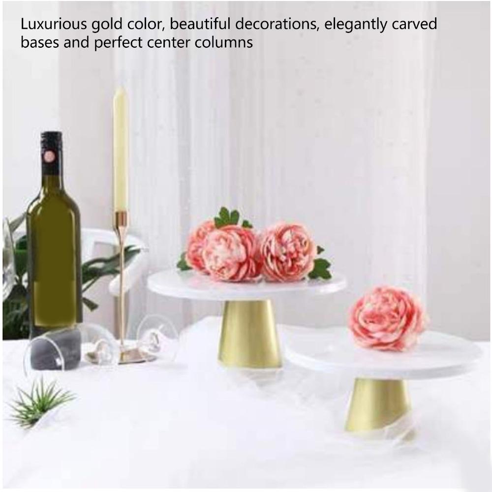 2pcs Round Dessert Display Stand Iron Cake Holder Smooth Cake Stand Set  Cake Display