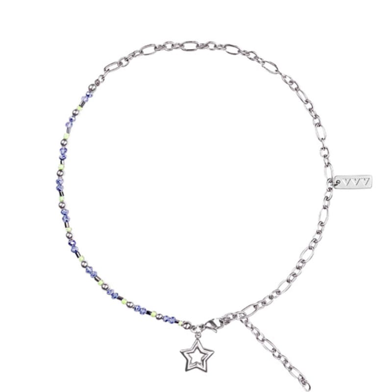 VVV Ribbon Star Chain Drop Surgical Necklace