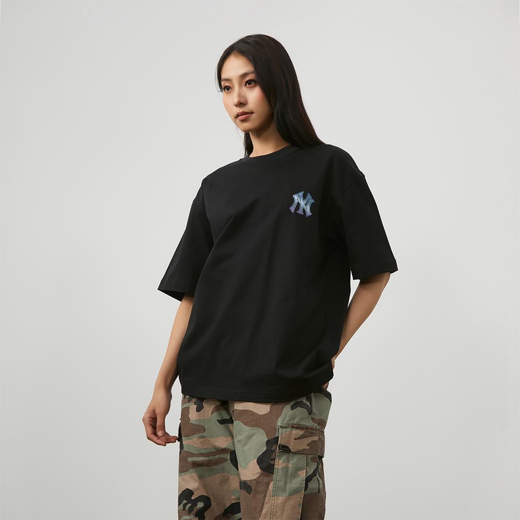 New MLB MONOGRAM Collection New York Yankees SS24 T Shirt Unisex Black 3ATSM1643-50BKS