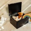 Wooden Storage Box - Creative Deco - Black - 40x30x24cm - RAW and UNSANDED - Not Customizable