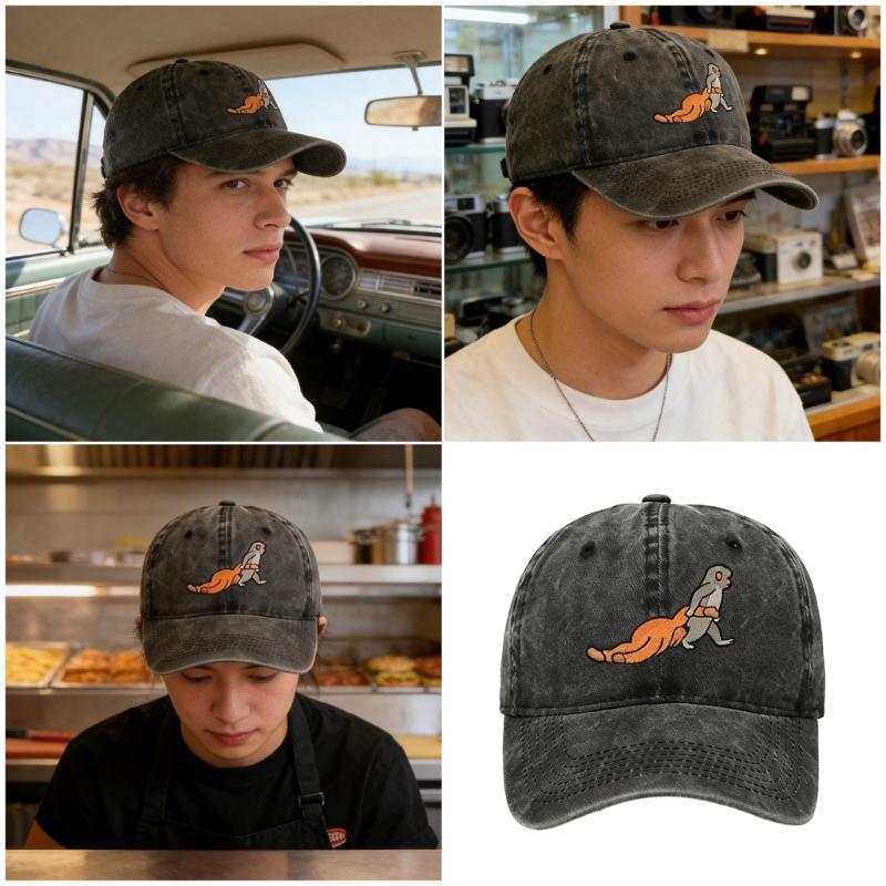 Stylish Cotton Baseball Hat Feature Lovely Monkey Embroidery Perfect Sports Hat For Men Women And Kids