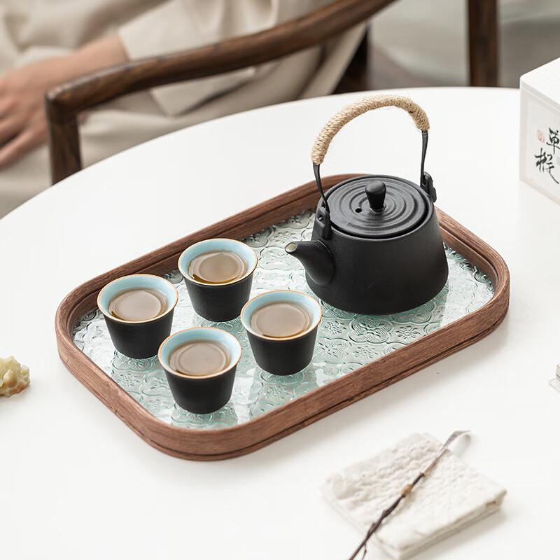 Ceramic Tea Set with Top-Handle Pot