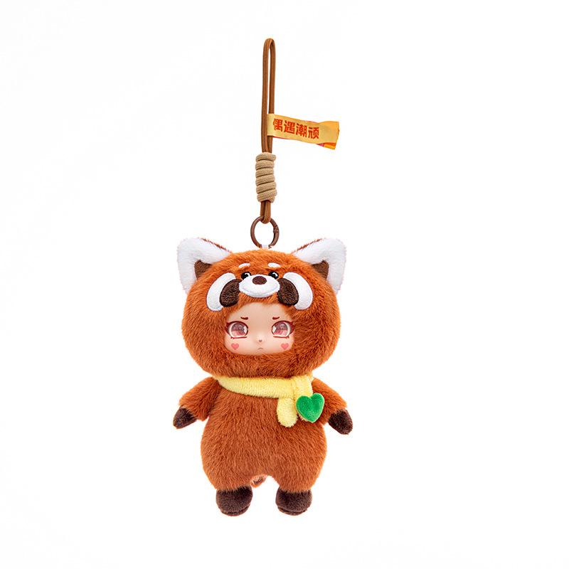 Adorable Stubborn Face Plush Doll with Vinyl Finish - Koala and Red Panda Animal Toy, Perfect as Bag Charm