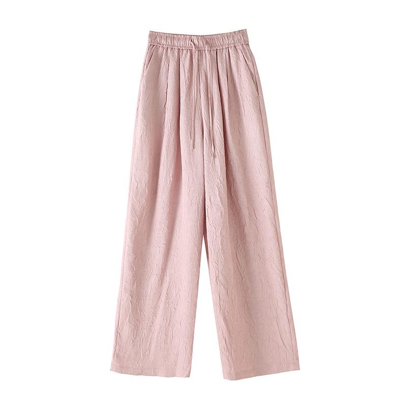 

Новые прямые брюки в китайском стиле для женщин на лето Новые универсальные брюки с высокой талией для женщин Широкие брюки с драпировкой XL