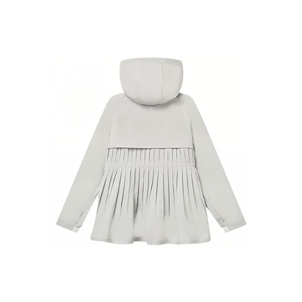 Fila Logo Letter Print Hidden Zipper Hooded Jacket Women Jackets Gray F11W233704F-GY