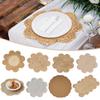 1PC Natural Eco-Friendly Flower-Shaped Heat-Resistant Placemat Durable Corn Insulating Husk Multi-Purpose Woven Home-Use