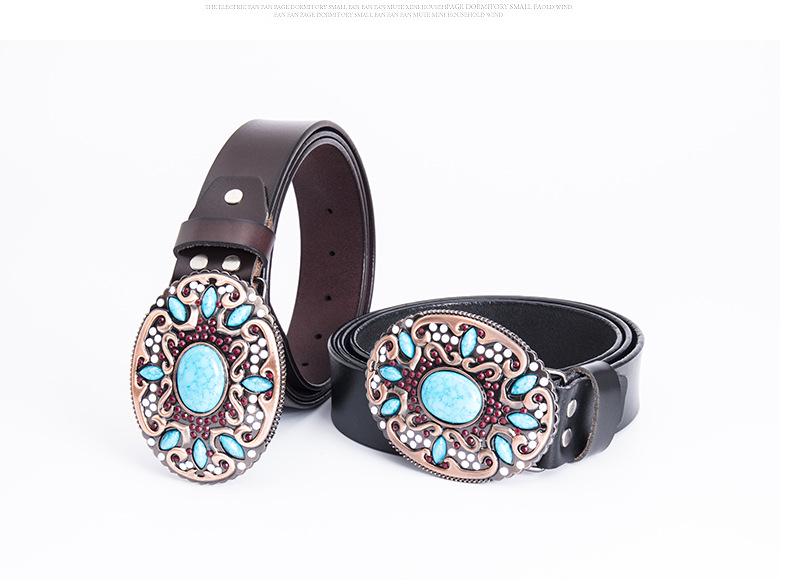 Ethnic Turquoise Leather Waist Belt for Horse Riding - Middle East Exclusive