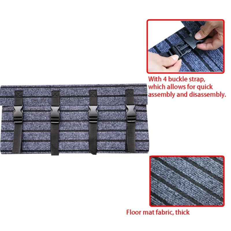 Adjustable Motorhome Step Protector Mat for Custom Fit on Various Pedals with Anti Slip Rubber Base and Reflective Safet