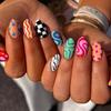 Hot-Selling Wearable Nails: 24-Piece Set In Sweet Candy Colors, Plaid, Polka Dots, Cool Style False Nails.