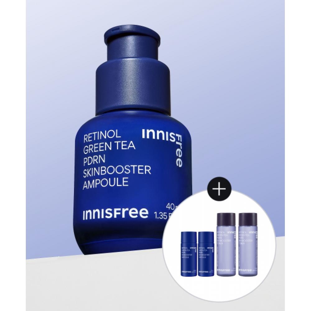 Innisfree [free Gift]  Large Volume  Retinol Green Tea Pdrn Skin Booster Ampoule 40ml FREE