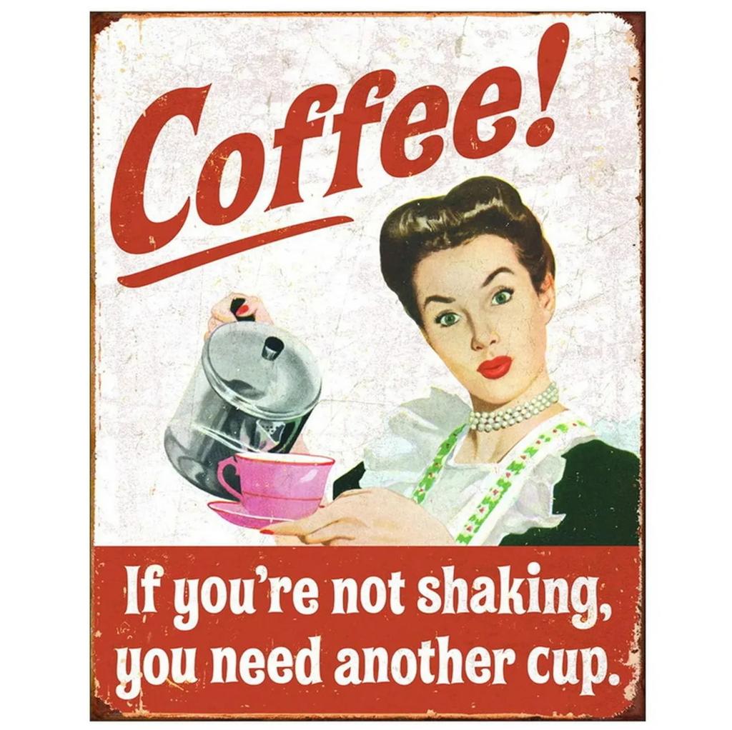 Vintage Coffee Metal Tin Sign Plaque Plate Retro Wall Art Poster For Cafe Bar Pub Kitchen Man Cave Club Iron Painting Decoration