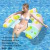 Inflatable PVC Float Recliner: Foldable Striped Swimming Bed