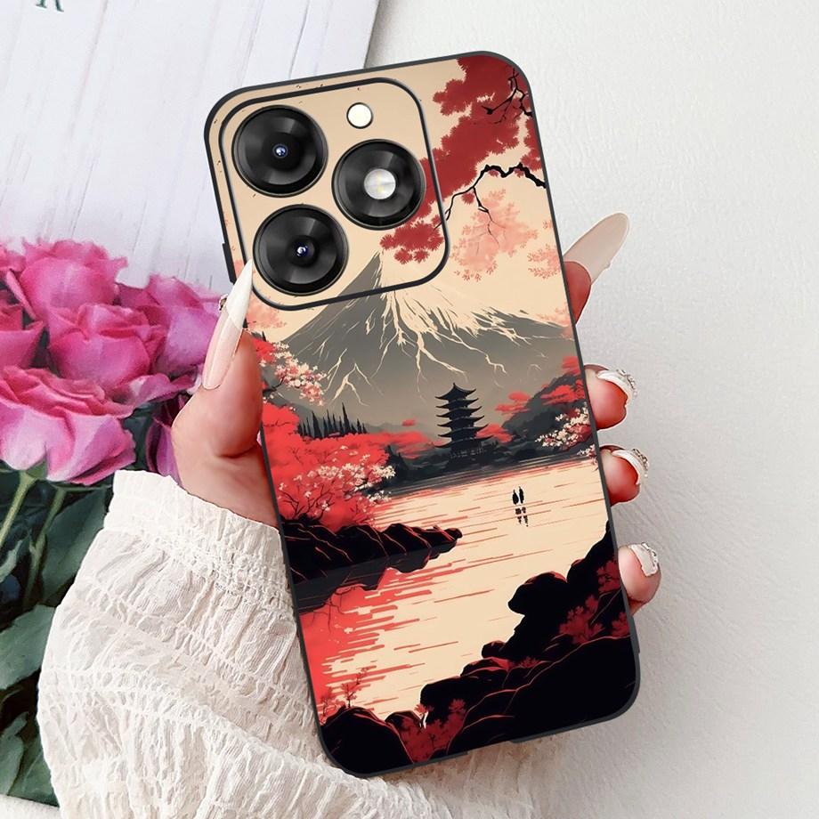 Dragon Koi Fish Landscape Phone Case For Itel A70 A60 A60s Cover Soft TPU Cartoon Bumper On Itel A27 A25 A35 A48 Shockproof Etui