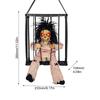 New Halloween Hanging Ghost In Cage Prop Statue Voice Control Cage Design Luminous Skull Figurine Scary Talking Prisoner Decor