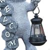 Bear Statue Solar Garden Powered Lovely Resin Decor for Courtyard Lawn