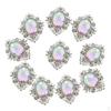 10 Pieces Multi-color Oval Flatback Acrylic Crystal Rhinestone DIY Embellishment Wedding Decoration
