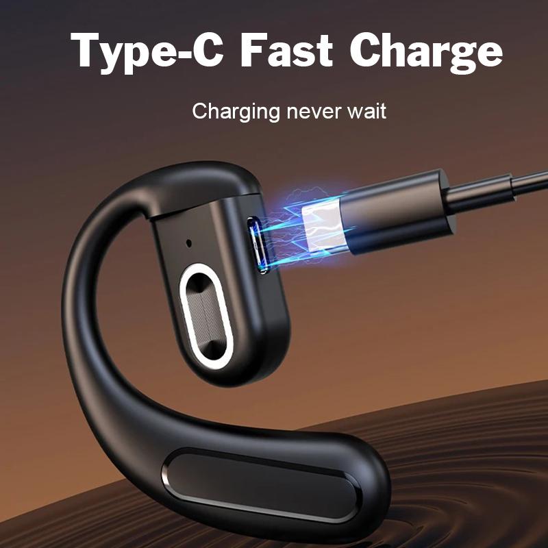 Åpne trådløse øretelefoner Bluetooth 5.4 Sport Business Musikk Ørekrok 180° Rotasjonsjustering Venstre og høyre headset