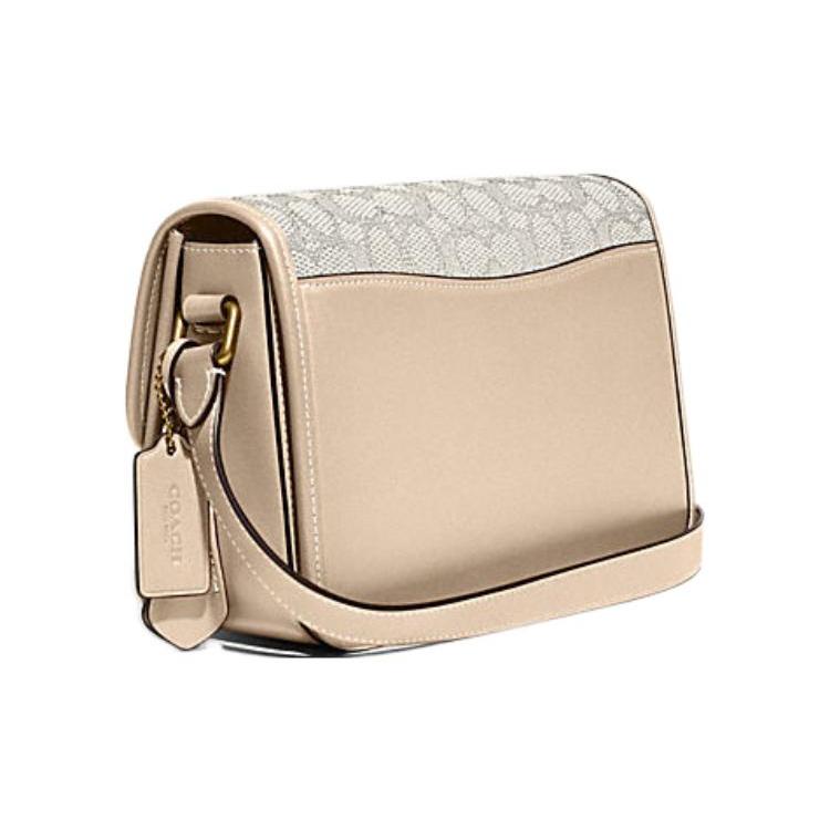 New COACH Studio Cow Leather With Textile Envelope Bag Shoulder Bags Women's Ivory White CJ253-B4UDK