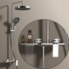 Hot Cold Bathroom Shower System Faucets 12 Inch Round Rain Shower Head Brushed Rose Gold Hot Cold Waterfall Bathroom Shower Set