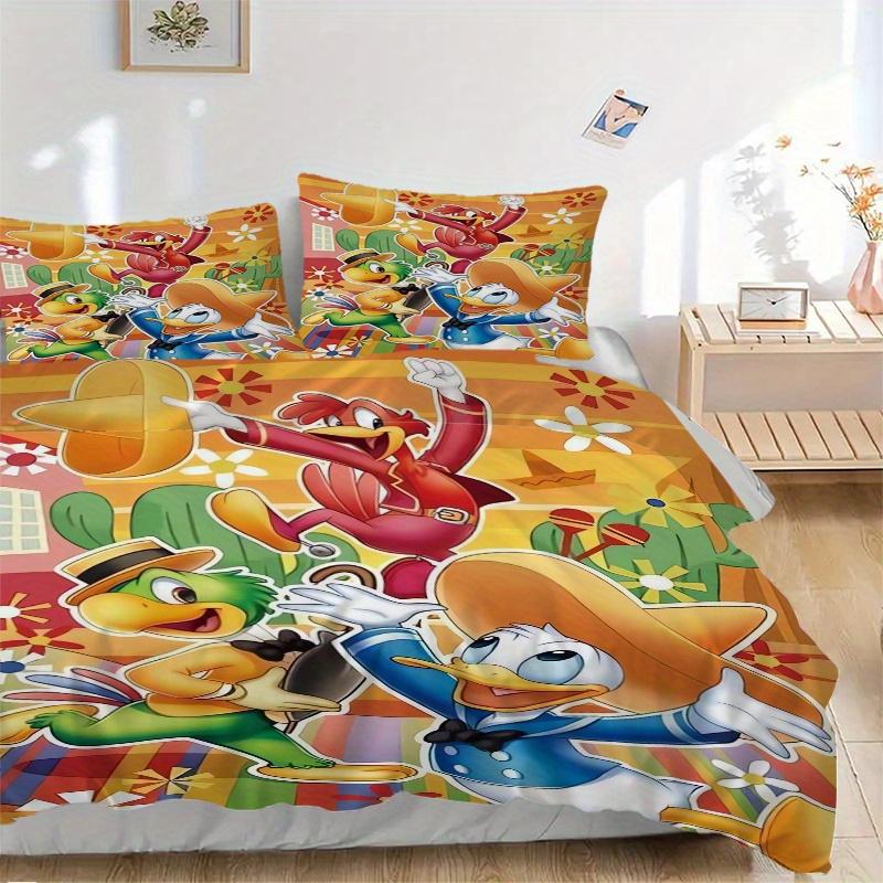 

3pcs Donald Duck & Woody Woodpecker Mexican Fiesta Quilt Cover Set (1 Quilt Cover + 2 Pillowcases Without Pillow Core), High-Definition Printing 135x200cm